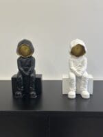 Faceless Sitting Resin Statue - Image 3