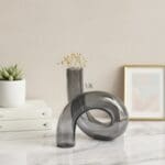 Curved Black Vase