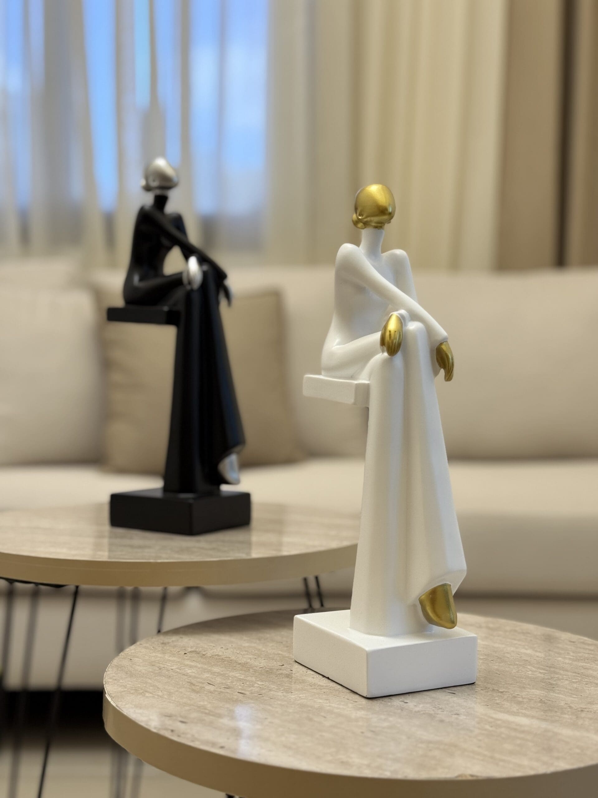 IMG_5158 Elegant Sitting Woman Resin Statue - Image 1