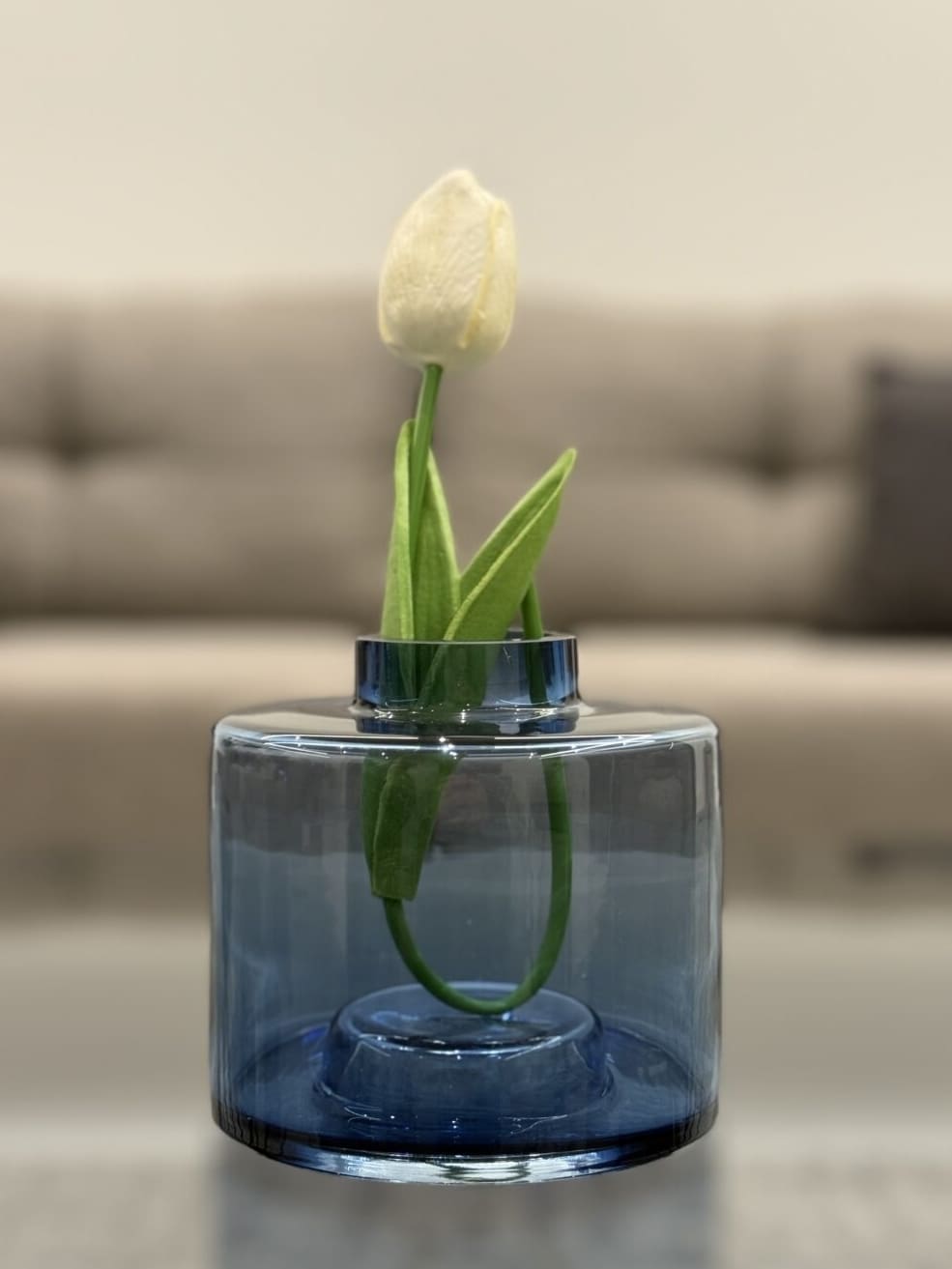 IMG_3304 Blue Glass Decorative Vase - Image 1