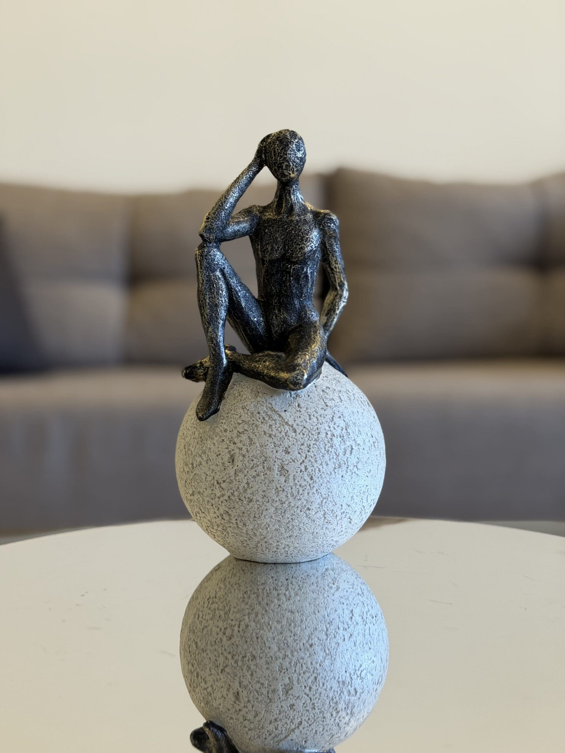IMG_6052 Sitting Figure Sculpture -Thinking Pose - Image 1