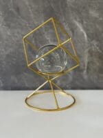 Metal Frame Glass Ball Accent