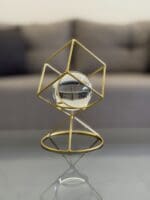 Metal Frame Glass Ball Accent - Image 2