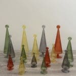 Glass Christmas Tree - Set Of 4