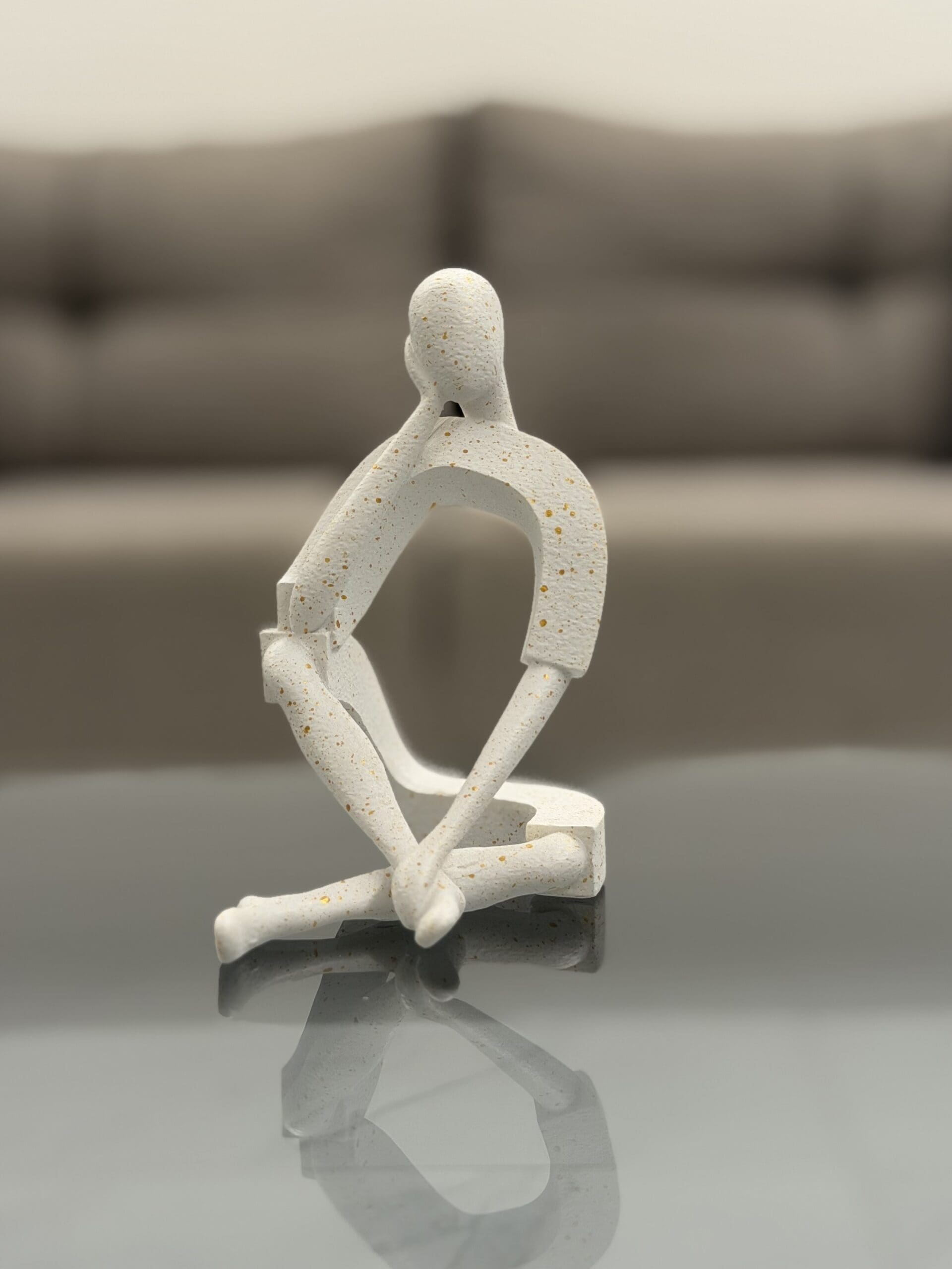 IMG_7869 White Abstract Seated Figure - Image 1