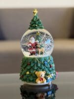 Santa & Reindeer Christmas Snow Globe