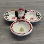 Santa Triple Serving Dish