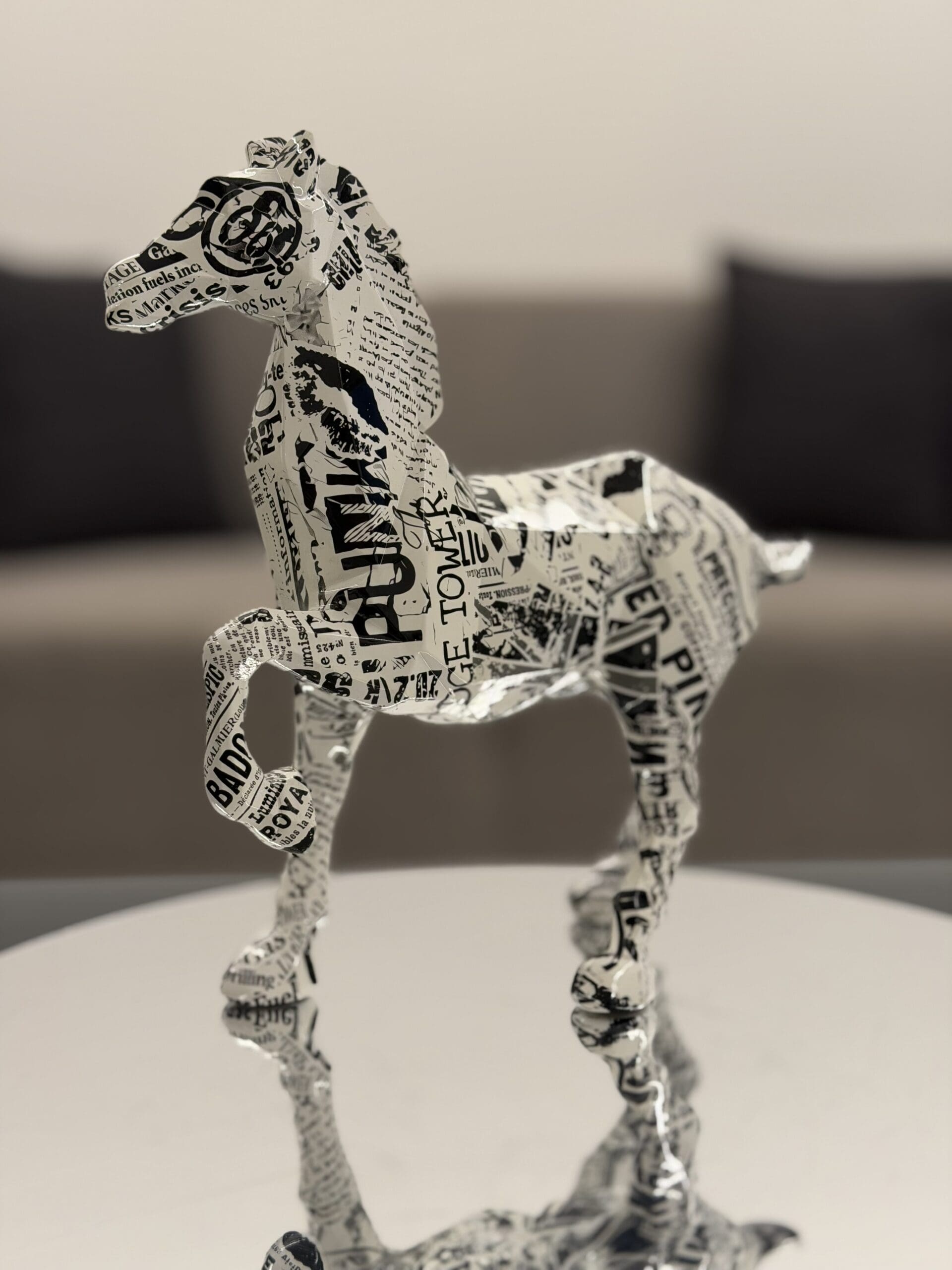 IMG_0061 Newspaper Print Horse - Image 1